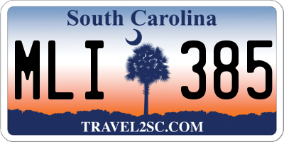 SC license plate MLI385