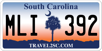 SC license plate MLI392