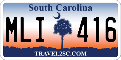 SC license plate MLI416