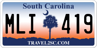 SC license plate MLI419