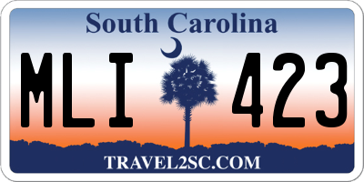 SC license plate MLI423