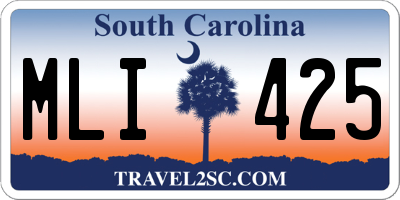 SC license plate MLI425