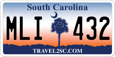 SC license plate MLI432
