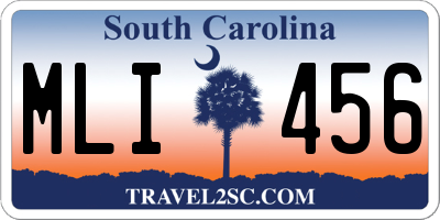 SC license plate MLI456