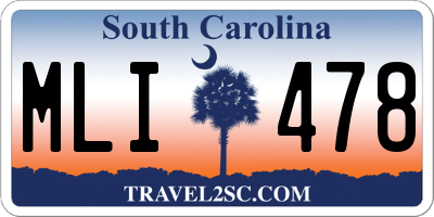 SC license plate MLI478