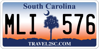 SC license plate MLI576