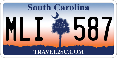 SC license plate MLI587