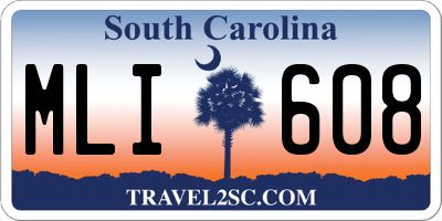 SC license plate MLI608