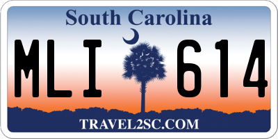 SC license plate MLI614