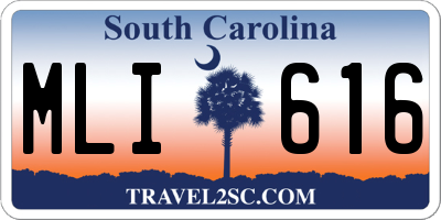 SC license plate MLI616