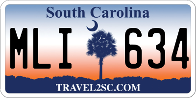 SC license plate MLI634