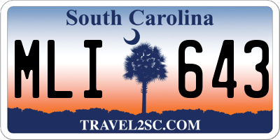 SC license plate MLI643