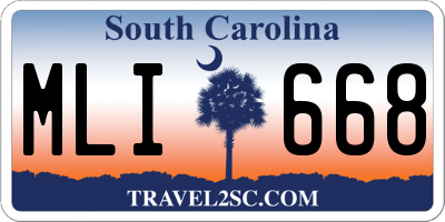 SC license plate MLI668