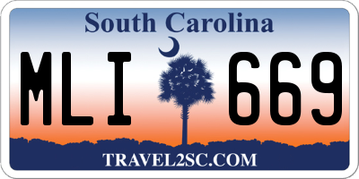 SC license plate MLI669