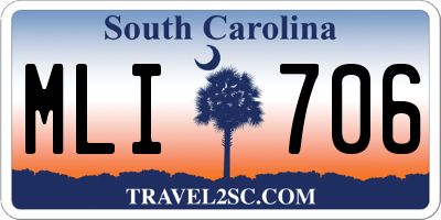 SC license plate MLI706