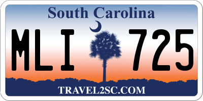 SC license plate MLI725