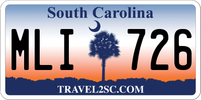SC license plate MLI726