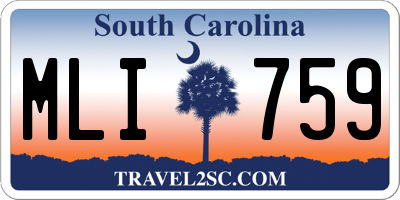 SC license plate MLI759