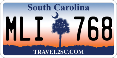 SC license plate MLI768
