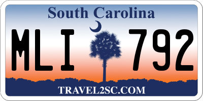 SC license plate MLI792