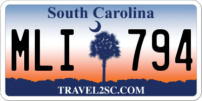 SC license plate MLI794