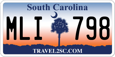 SC license plate MLI798