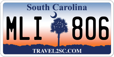 SC license plate MLI806