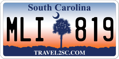 SC license plate MLI819
