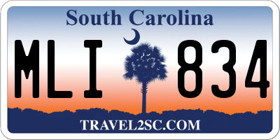 SC license plate MLI834