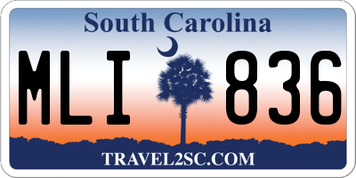 SC license plate MLI836