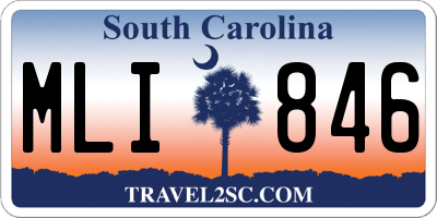 SC license plate MLI846
