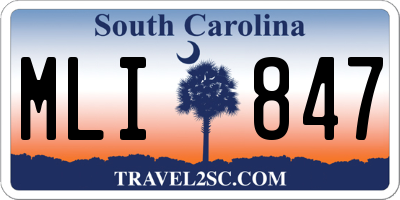 SC license plate MLI847