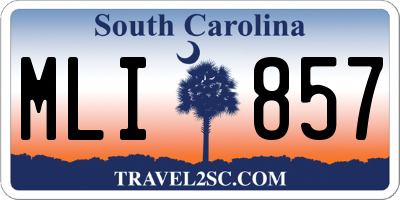 SC license plate MLI857