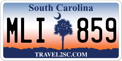 SC license plate MLI859