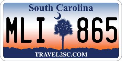 SC license plate MLI865