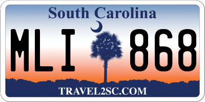 SC license plate MLI868
