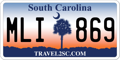 SC license plate MLI869