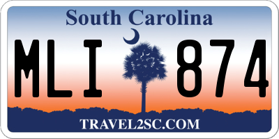 SC license plate MLI874