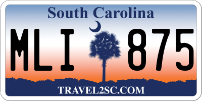 SC license plate MLI875