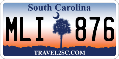SC license plate MLI876