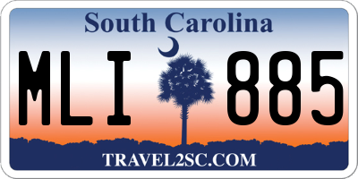 SC license plate MLI885
