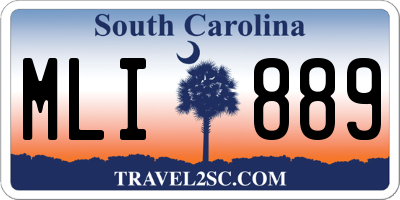 SC license plate MLI889