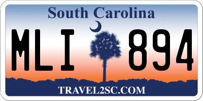 SC license plate MLI894