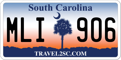 SC license plate MLI906