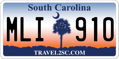 SC license plate MLI910