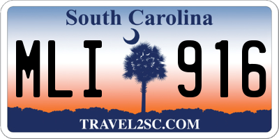 SC license plate MLI916