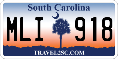 SC license plate MLI918