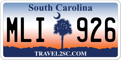 SC license plate MLI926