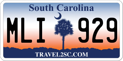 SC license plate MLI929