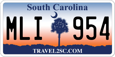 SC license plate MLI954